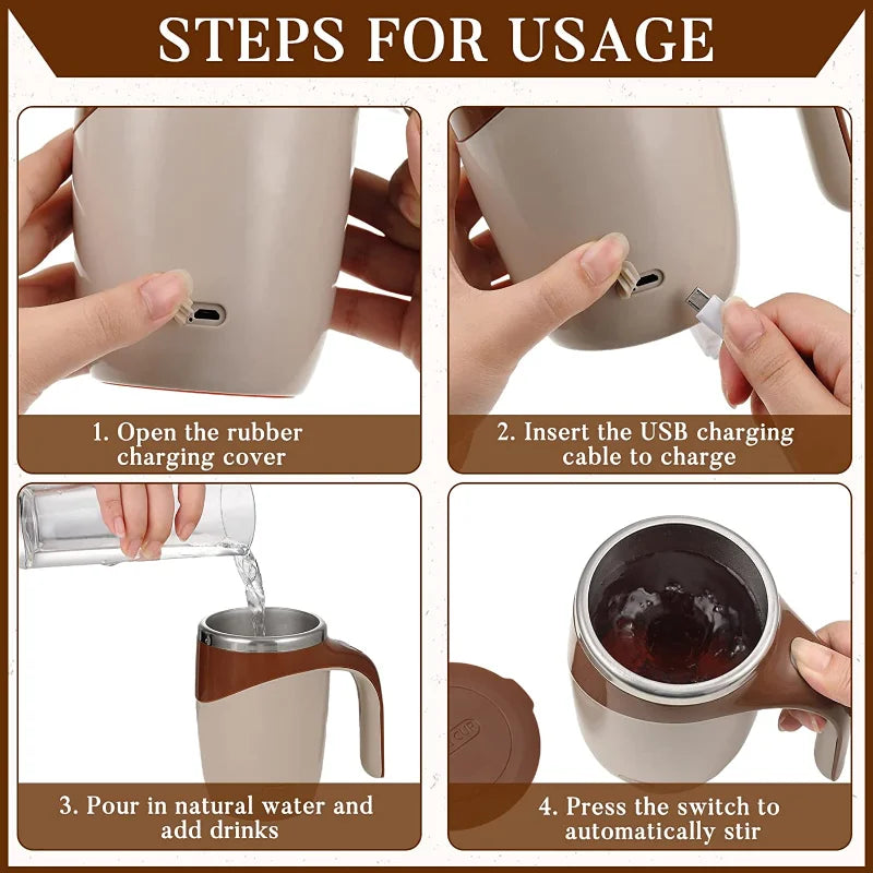 Automatic Stirring Cup Rechargeable Model Stirring Coffee Cup Lazy Milkshake Rotating Mug Portable Home Office Travel Coffee Mug