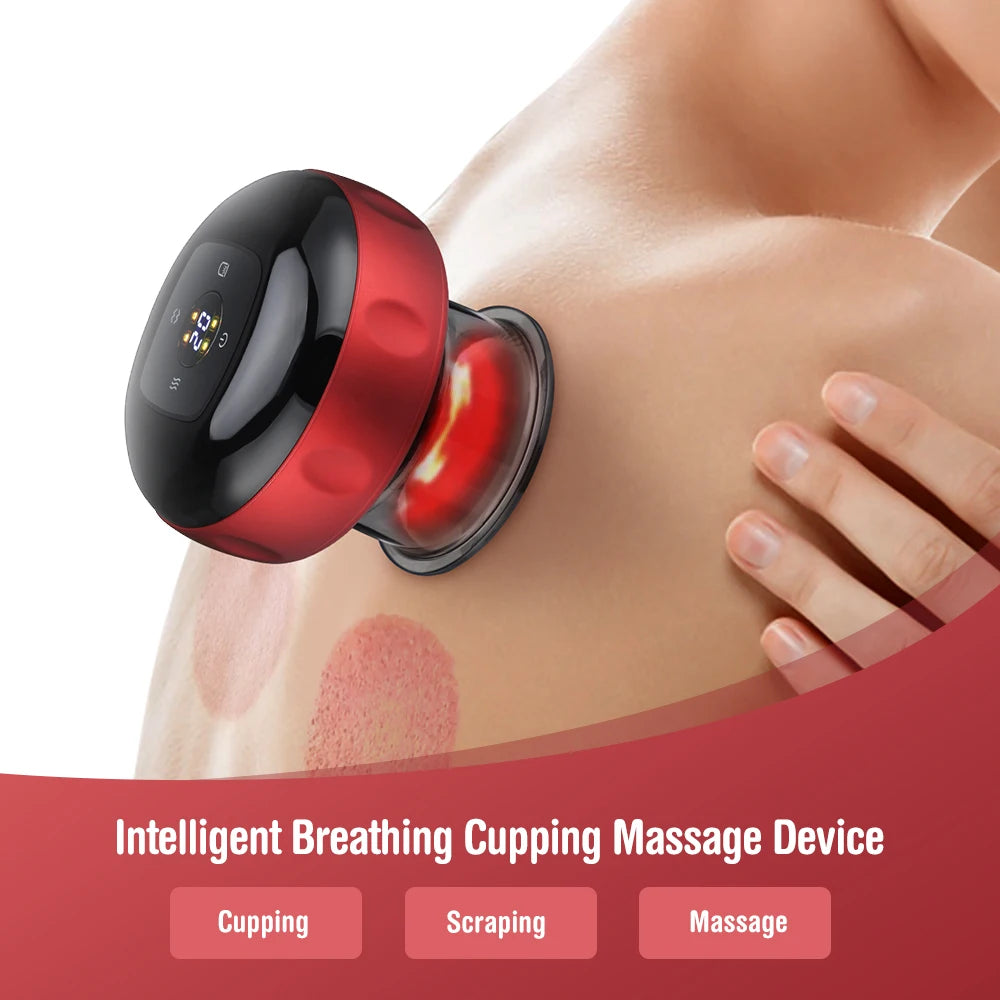 Intelligent Vacuum Cupping Massage Device Electric Heating Scraping Suction Cups Physical Fatigue Relieve Health Guasha Cans